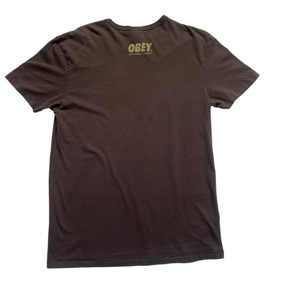 Obey T-Shirt Womens Medium Adopt Gray Short Sleeves Cotton Dog Rescue - Picture 2 of 9